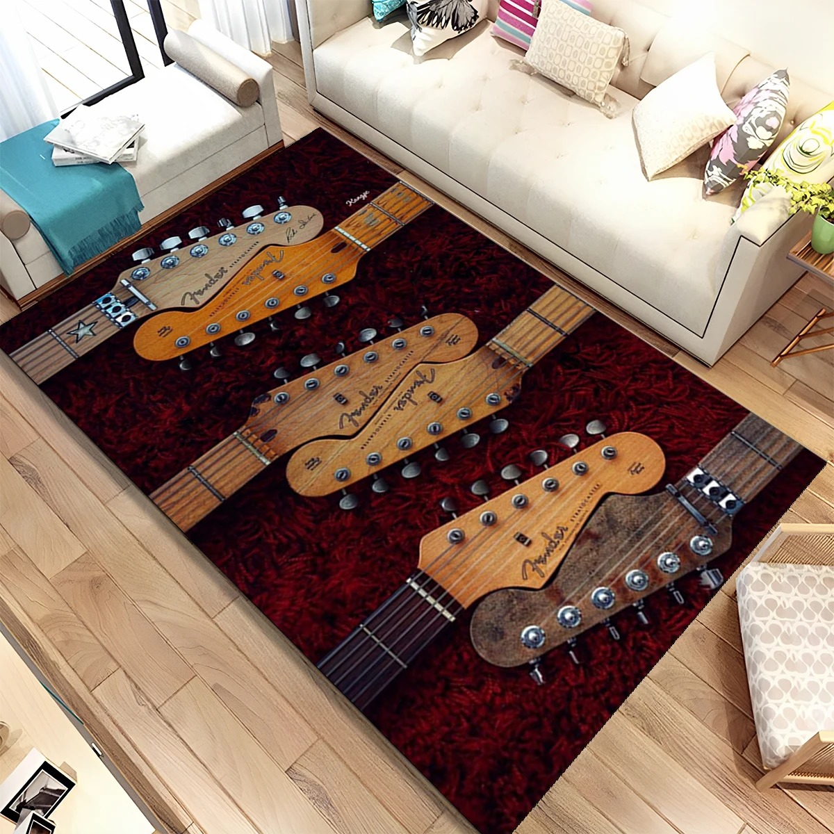 Musical Instrument Sign - Alfombra 3D con Diseño de Guitarra