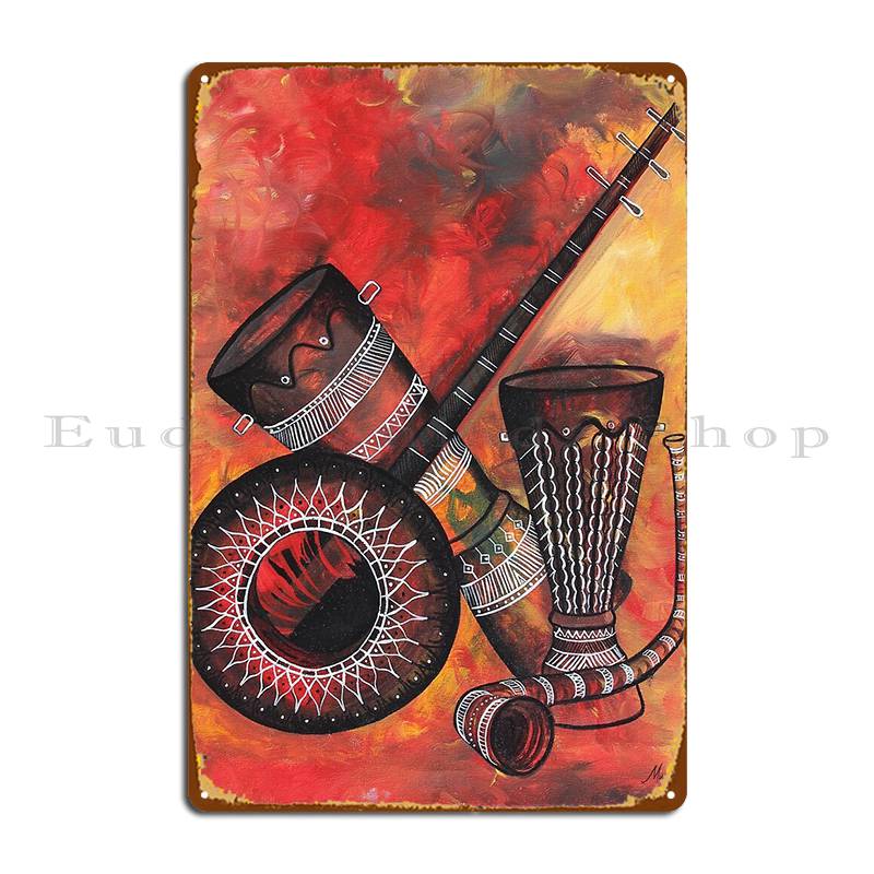 Musical Instrument Sign - Cartel de metal para instrumentos musicales,