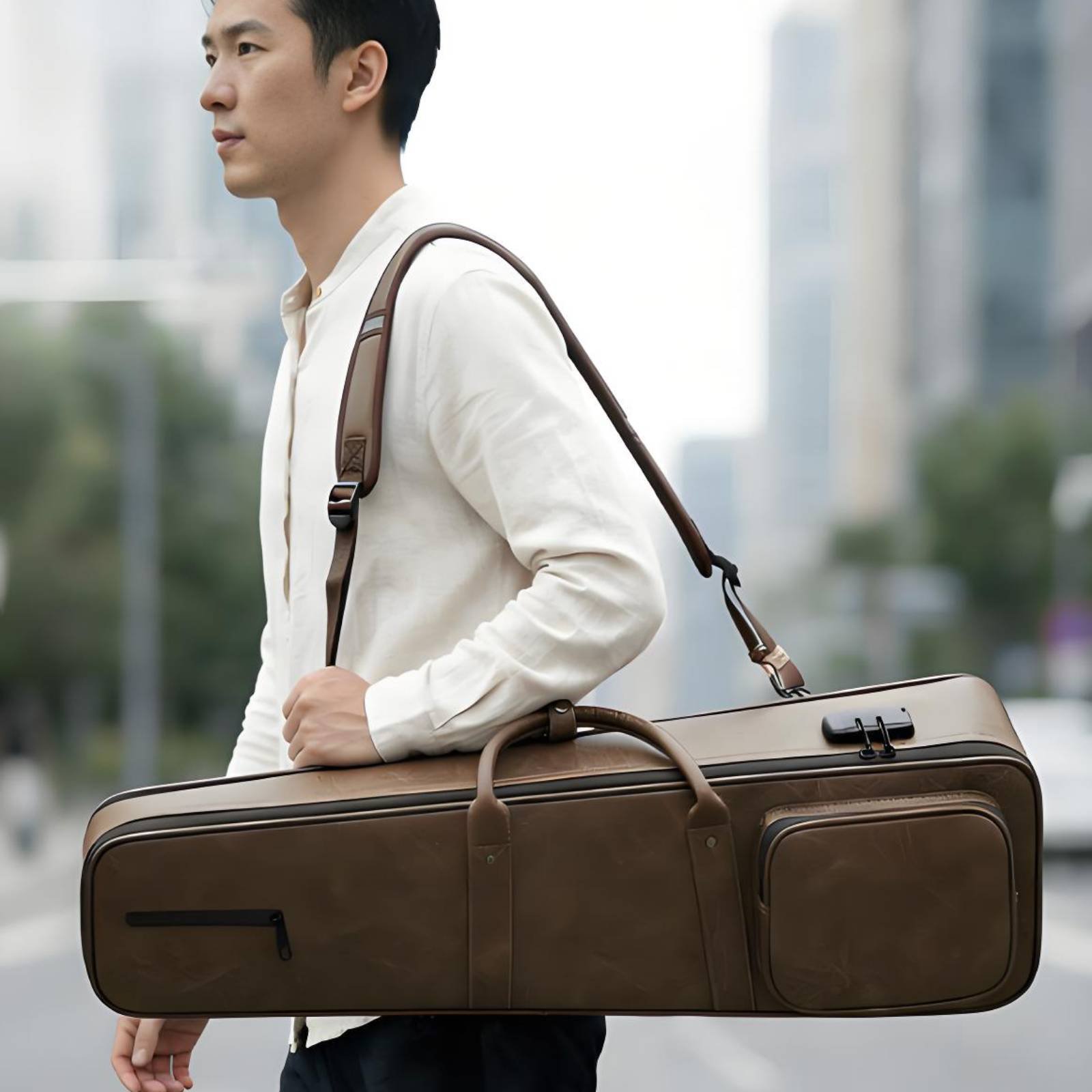 Erhu Violin Chinese - Estuche para Erhu de Cuero PU,