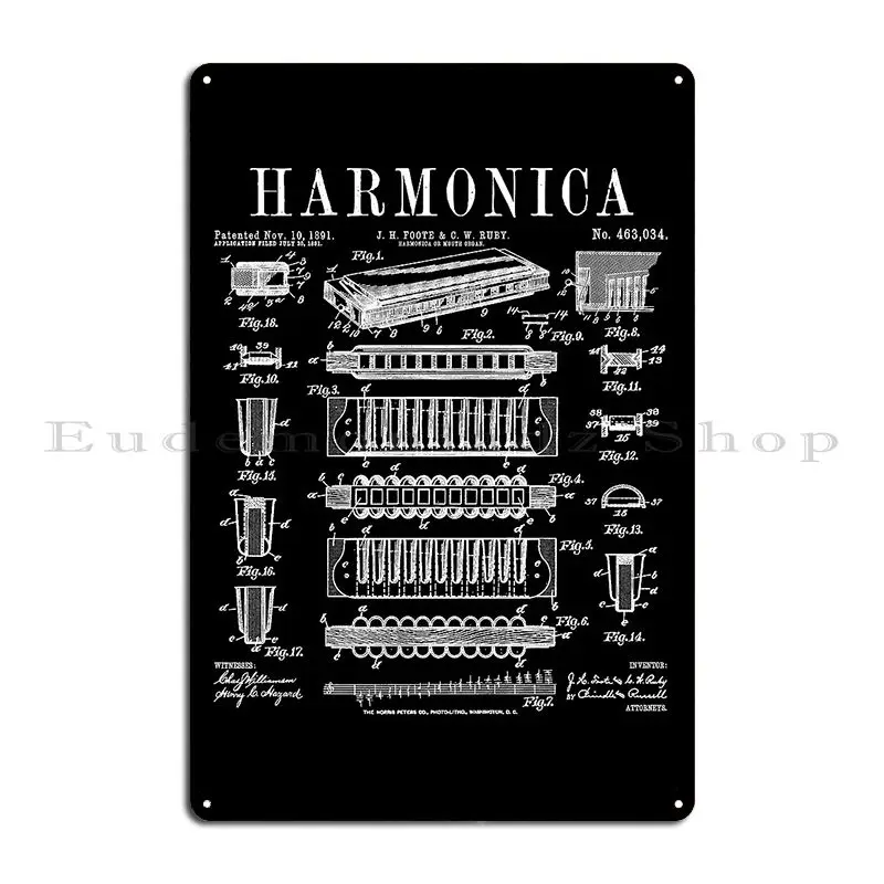 Musical Instrument Sign - Letrero Metálico Vintage con Diseño de