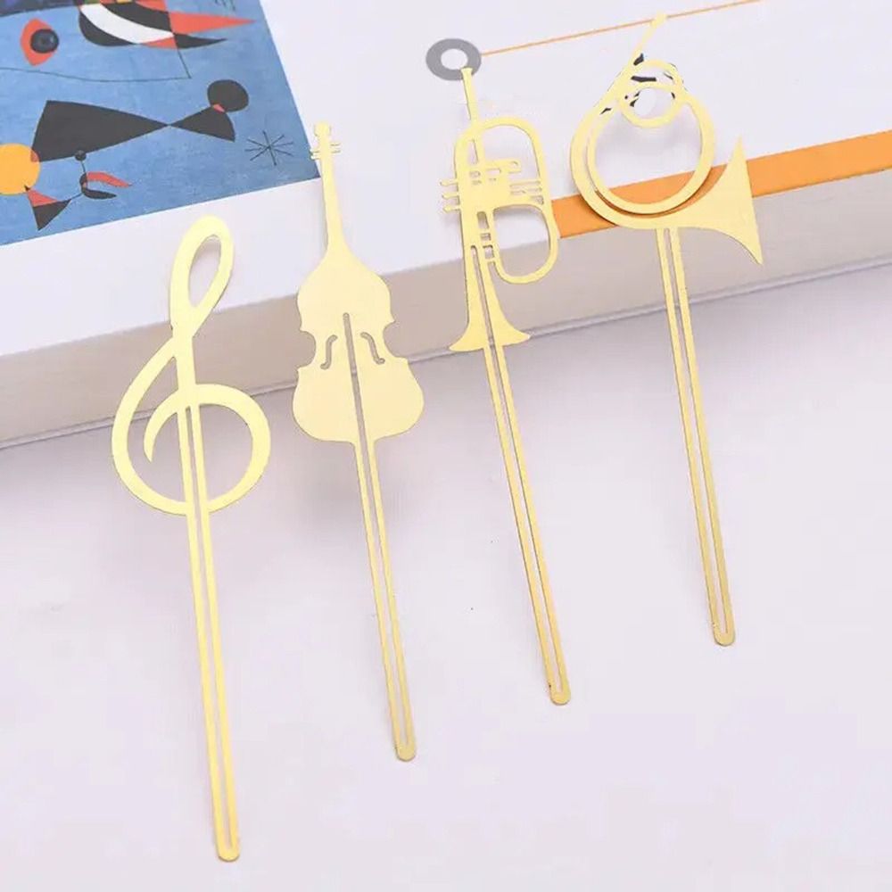 Musical Instrument Book - Marcapáginas de metal con notas musicales