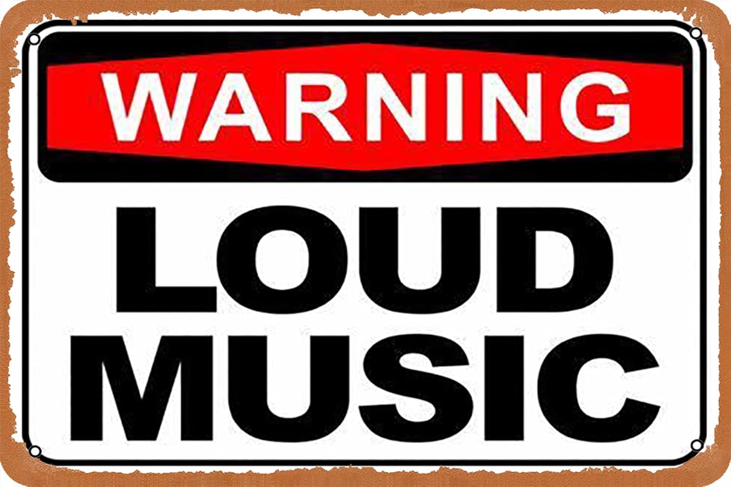Musical Instrument Sign - Advertencia música ruidosa letrero de metal