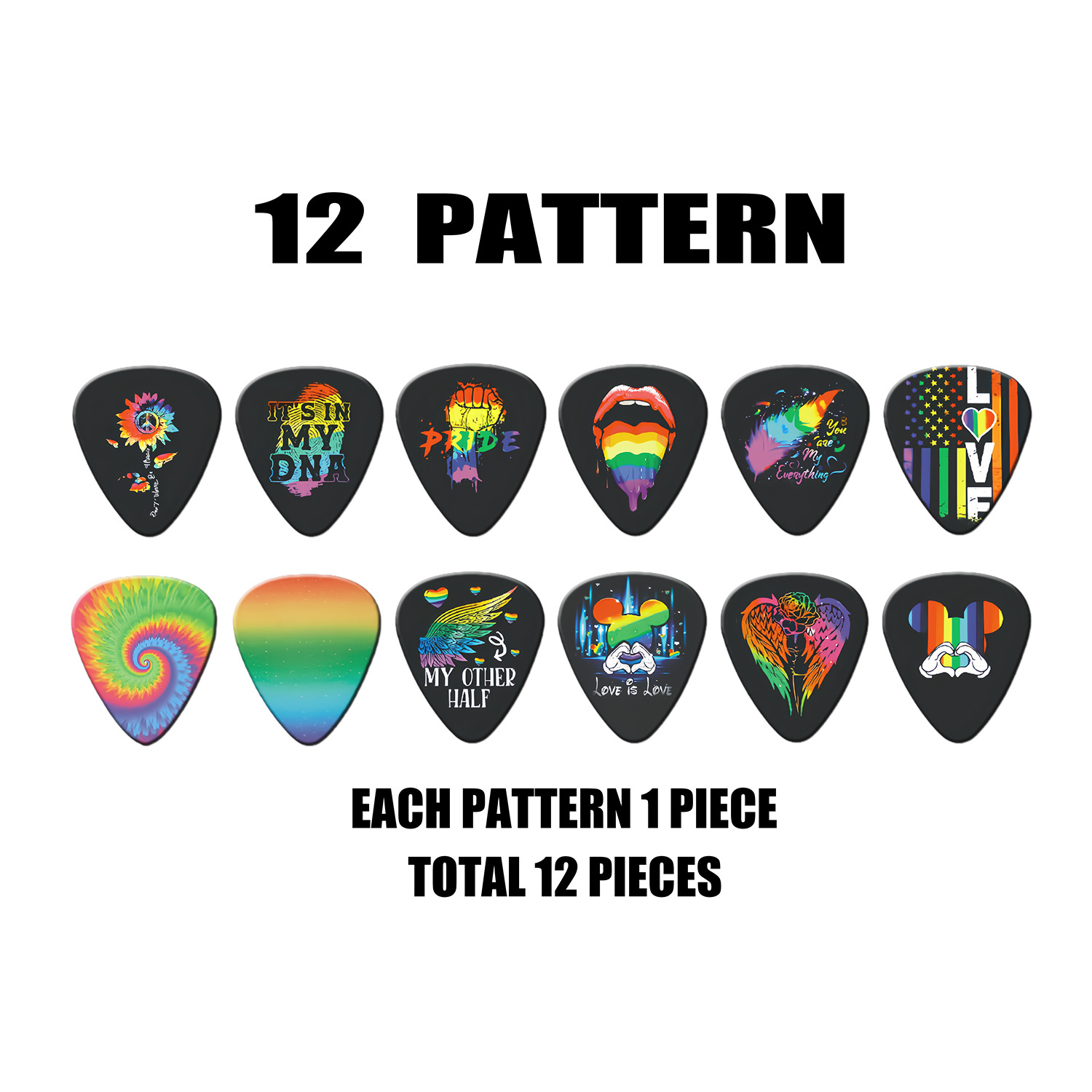 12 piezas de púas de guitarra  - Musical Instrument In English reseña y precio
