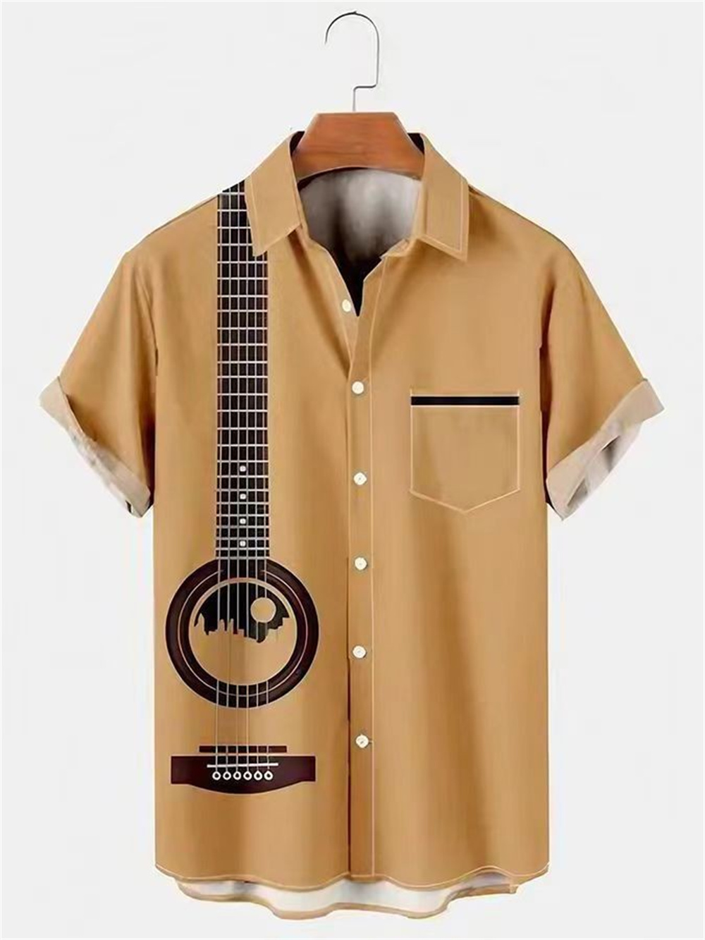 Camisa holgada de manga corta  - Musical Instrument Hawaii reseña y precio