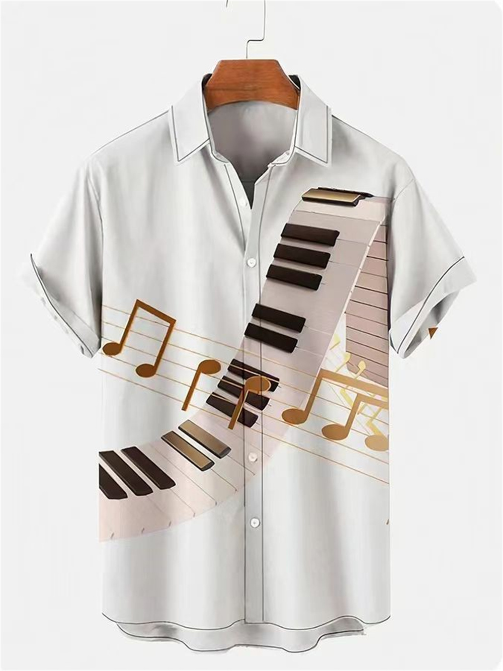 Camisa holgada de manga corta  - Musical Instrument Hawaii reseña y precio