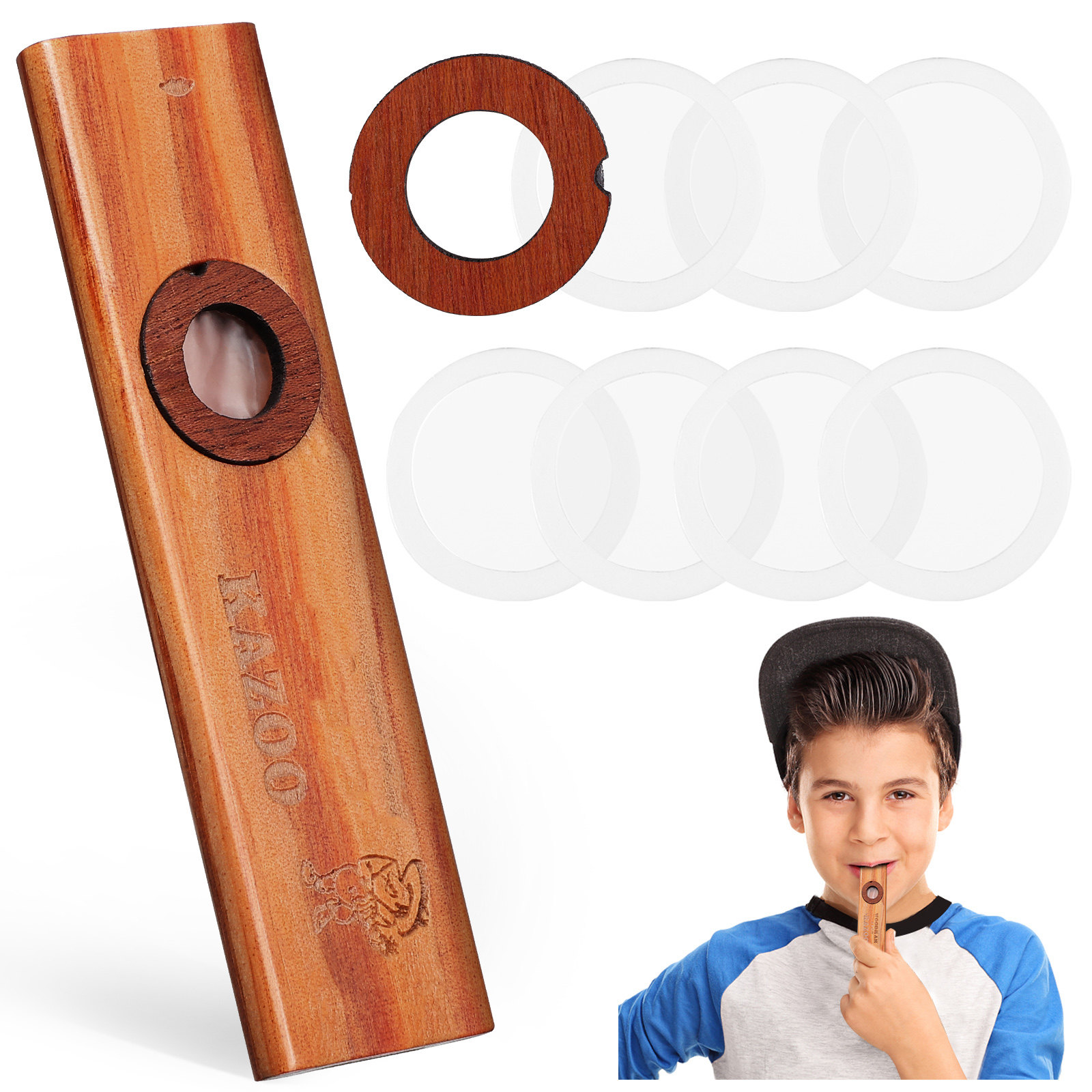 1 Juego de Kazoo de Madera, In - Musical Instrument Kazoo reseña y precio