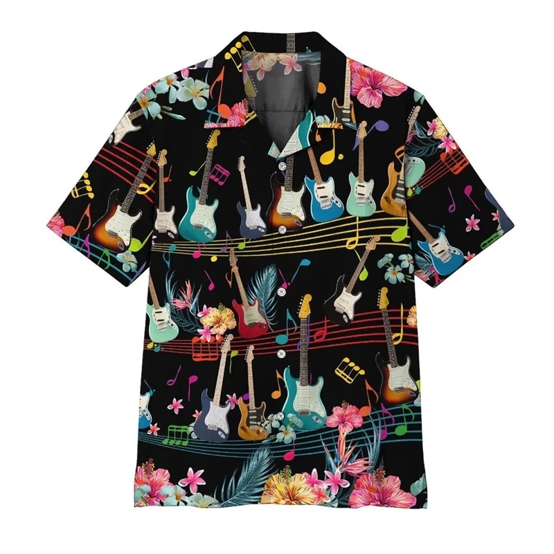 Camisas de playa con estampado - Musical Instrument Hawaii reseña y precio
