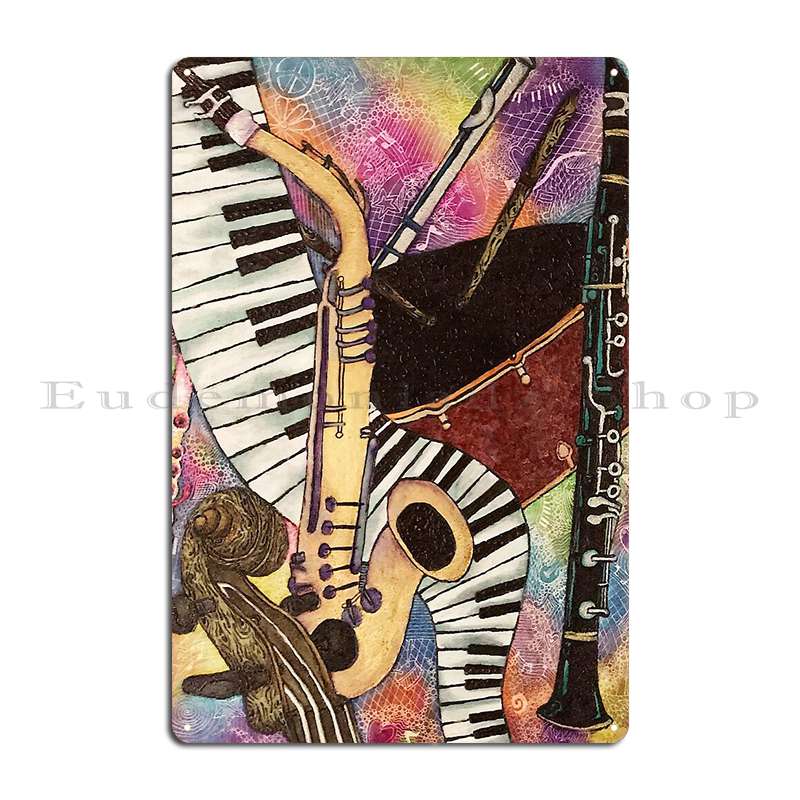 Cartel de placa de Metal de in - Musical Instrument Sign reseña y precio